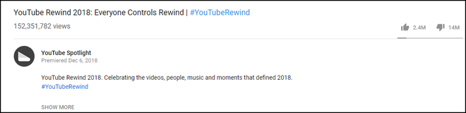 Khổ th&acirc;n YouTube Rewind: Bản gốc bị ch&ecirc; thậm tệ, bản chế của PewDiePie lại được tung h&ocirc; như th&aacute;nh - Ảnh 3.