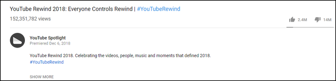 Khổ thân YouTube Rewind: Bản gốc bị chê thậm tệ, bản chế của PewDiePie lại được tung hô như thánh - Ảnh 3.