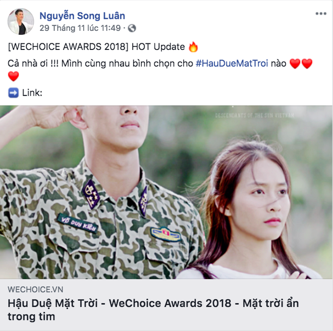 Nghệ sĩ Vbiz đồng loạt kêu gọi fan đề cử, quyết ẵm giải thưởng tại WeChoice Awards 2018 - Ảnh 4.