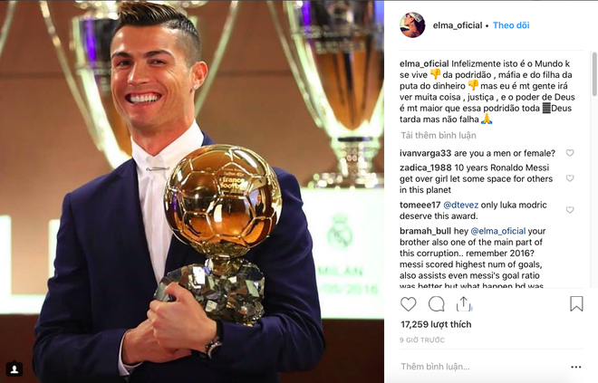 Cô chị của Ronaldo ám chỉ xã hội đen và những đồng tiền bẩn thỉu khiến cậu em mất Quả bóng vàng - Ảnh 1.