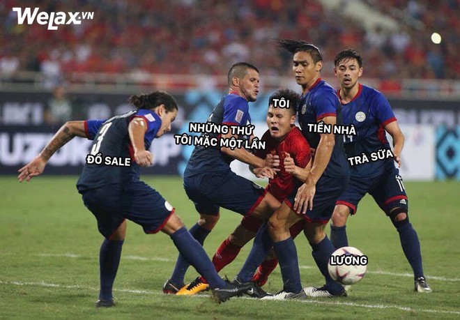 Sau Công Phượng, lại đến hình ảnh Quang Hải kẹp giữa 4 cầu thủ đội bạn lên bàn chế meme của cộng đồng mạng! - Ảnh 2.