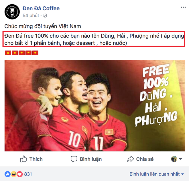 Không chỉ giảm giá cực mạnh, hàng loạt quán ăn quyết FREE sau chiến thắng của U23 Việt Nam hôm nay - Ảnh 26.