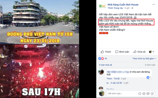 Kh&ocirc;ng chỉ giảm gi&aacute; cực mạnh, h&agrave;ng loạt qu&aacute;n ăn quyết FREE sau chiến thắng của U23 Việt Nam h&ocirc;m nay - Ảnh 34.