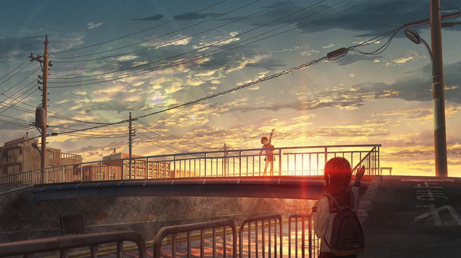 Das schönste romantische Anime-Bild mit einfacher Landschaft Tipeduvn