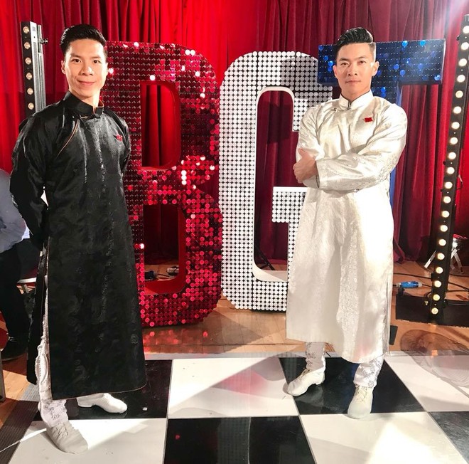 Hoàng tử xiếc Quốc Cơ - Quốc Nghiệp diện áo dài Việt tại Britains Got Talent - Ảnh 2.