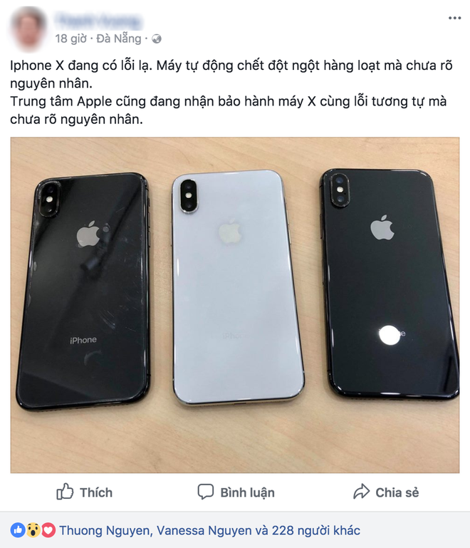 Người dùng Việt Nam phản ánh iPhone X có lỗi lạ, tự động sập nguồn rồi không bật lại được chưa rõ nguyên nhân - Ảnh 1.