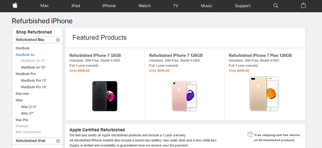 Apple bất ngờ bán iPhone 7/7 Plus đổi bảo hành, rẻ hơn hàng mới khoảng 2 triệu đồng - Ảnh 1.