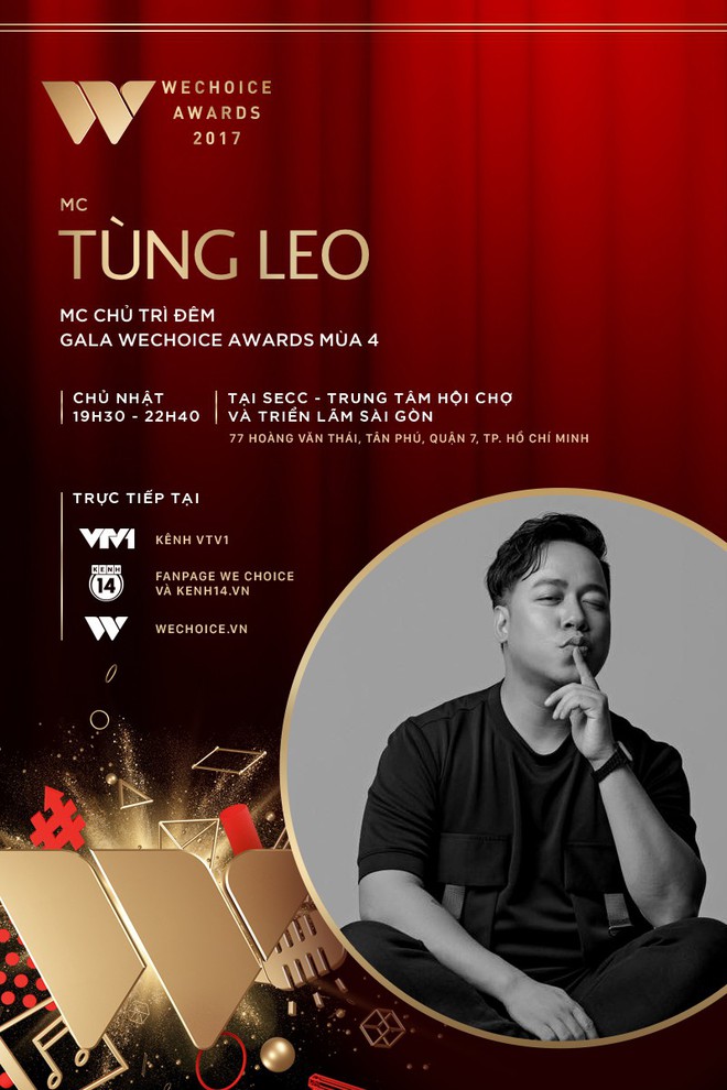 MC Tùng Leo và MC Phí Linh cầm trịch đêm Gala trao giải WeChoice Awards 2017 - Ảnh 1.