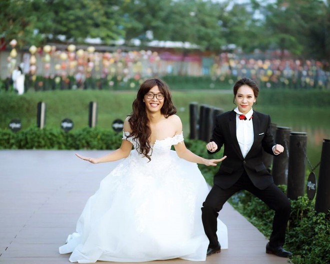 Bộ ảnh cưới hoán đổi của chú rể hot girl và cô dâu boy ngầu Hà Nội gây bão mạng xã hội - Ảnh 3.