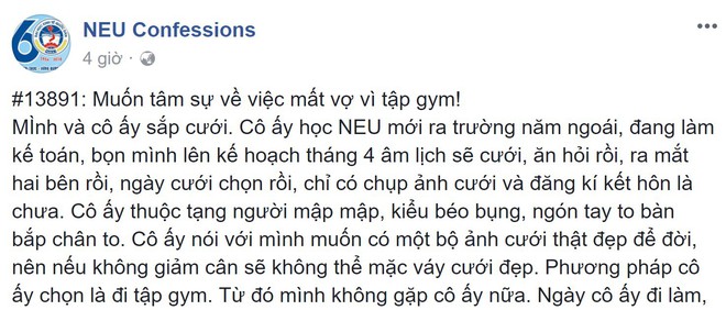 Thanh niên bị cắm sừng trước ngày cưới vì bạn gái cặp kè với HLV phòng gym - Ảnh 1.