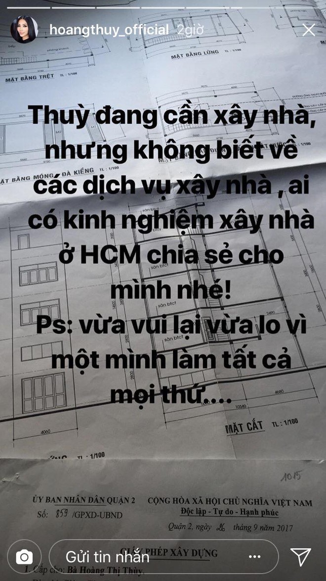 Hoàng Thùy gây chú ý khi xây nhà sau 3 tháng đăng quang ngôi vị Á hậu Hoàn vũ Việt Nam 2017  - Ảnh 1.