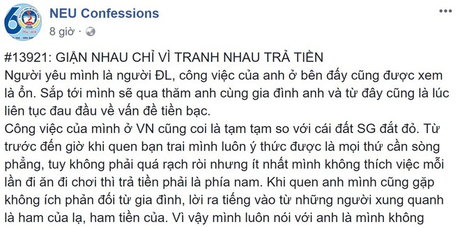 C&ocirc; g&aacute;i đ&ugrave;ng đ&ugrave;ng nổi giận với bạn trai ngoại quốc v&igrave; l&uacute;c n&agrave;o đi ăn anh cũng gi&agrave;nh trả tiền - Ảnh 1.