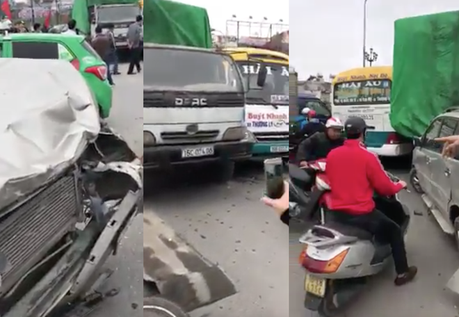 Hải Ph&ograve;ng: Tai nạn li&ecirc;n ho&agrave;n giữa 5 &ocirc; t&ocirc; v&agrave; 3 xe m&aacute;y khi đang lưu th&ocirc;ng tr&ecirc;n cầu - Ảnh 2.