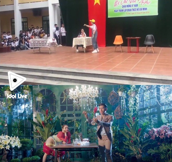 M&agrave;n cover c&oacute; t&acirc;m nhất từ nh&oacute;m học sinh: Dựng nguy&ecirc;n MV Chi Pu tr&ecirc;n s&acirc;n khấu trường học - Ảnh 3.
