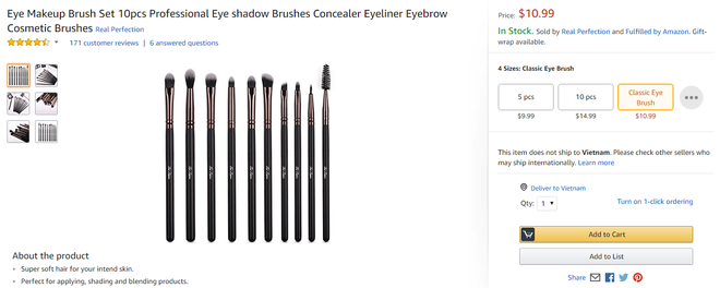 Bộ cọ 10 c&acirc;y c&oacute; gi&aacute; chỉ 250k b&aacute;n chạy nhất Amazon, được chấm 4,5/5 sao: Của rẻ kh&ocirc;ng phải l&uacute;c n&agrave;o cũng l&agrave; của &ocirc;i! - Ảnh 1.