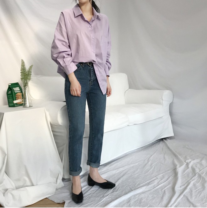 Tưởng sến mà lại xinh bất ngờ, sơ mi màu tím lavender dễ trở thành chiếc áo hot nhất mùa xuân này mà bạn nên để mắt tới - Ảnh 7.