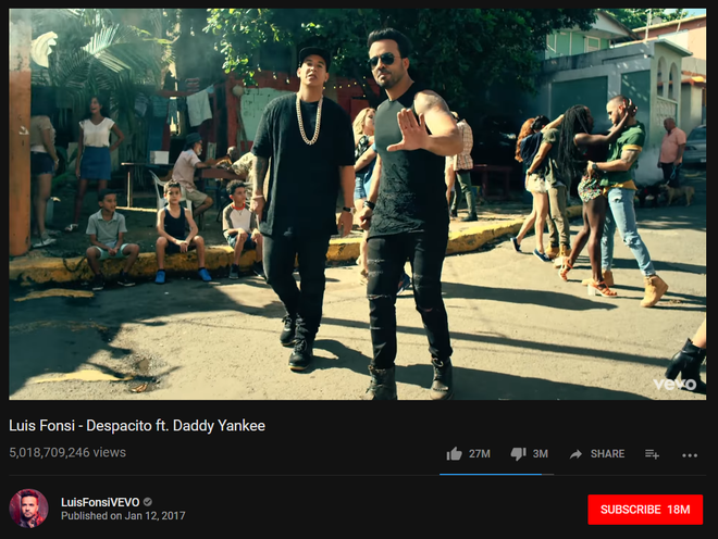 SỐC: Vừa c&aacute;n mốc 5 tỷ view, Despacito bị hacker x&oacute;a sổ khỏi Youtube - Ảnh 1.