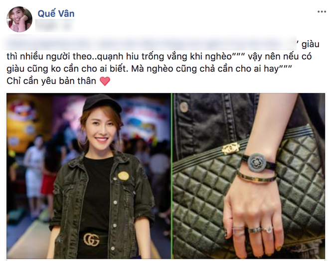 Khoe phụ kiện tiền tỷ giống H&agrave; Hồ, Huyền My nhưng Quế V&acirc;n hứng trọn gạch đ&aacute; v&igrave; qu&aacute; ph&ocirc; - Ảnh 1.