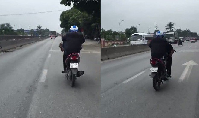 Triệu tập nam thanh ni&ecirc;n d&ugrave;ng ch&acirc;n điều khiển xe m&aacute;y tr&ecirc;n QL1 - Ảnh 1.