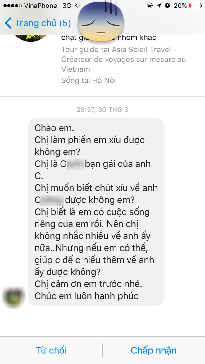 Bạn gái mới của người yêu cũ nhắn tin nhờ tư vấn tình cảm, cô gái lên mạng hỏi nên đáp sao cho ngầu? - Ảnh 1.