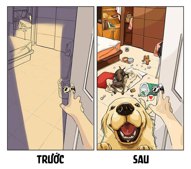 Bộ tranh: Ai bảo nu&ocirc;i ch&oacute; l&agrave; hạnh ph&uacute;c, khổ lắm đ&oacute; c&oacute; biết hay kh&ocirc;ng? - Ảnh 5.