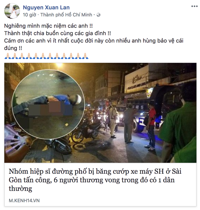 Sao Việt tiếc thương các hiệp sĩ Sài Gòn tử nạn vì truy đuổi cướp - Ảnh 5.