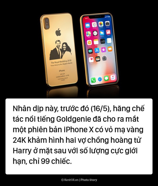 Bạn đã ngắm phiên bản iPhone X được mạ vàng, đính kim cương và khảm cả hình cưới cặp đôi Hoàng gia Anh này chưa? - Ảnh 3.