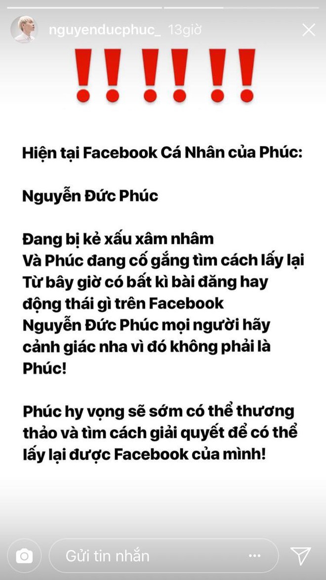 Sau Hoa hậu Đặng Thu Thảo, đến lượt Đức Phúc bị hacker chiếm đoạt tài khoản Facebook  - Ảnh 1.