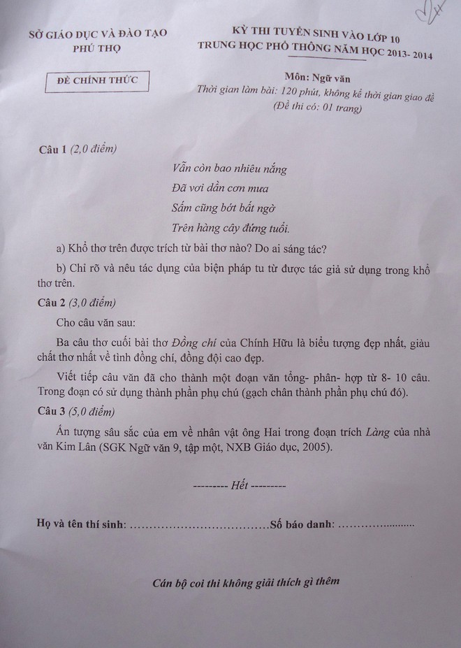 Tổng hợp đề Văn thi tuyển sinh vào lớp 10 từ 2014 đến nay: Bộ tài liệu tự đánh giá năng lực hữu ích của thí sinh - Ảnh 2.