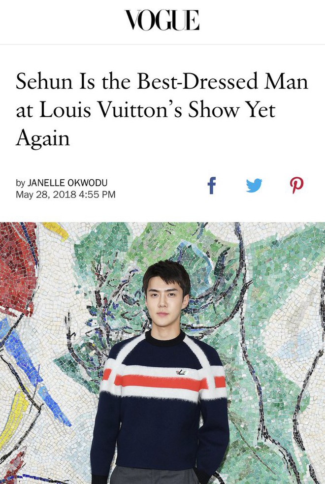 Năm thứ 2 liên tiếp Sehun EXO được Vogue vinh danh là người đàn ông phá  đảo show Louis Vuitton