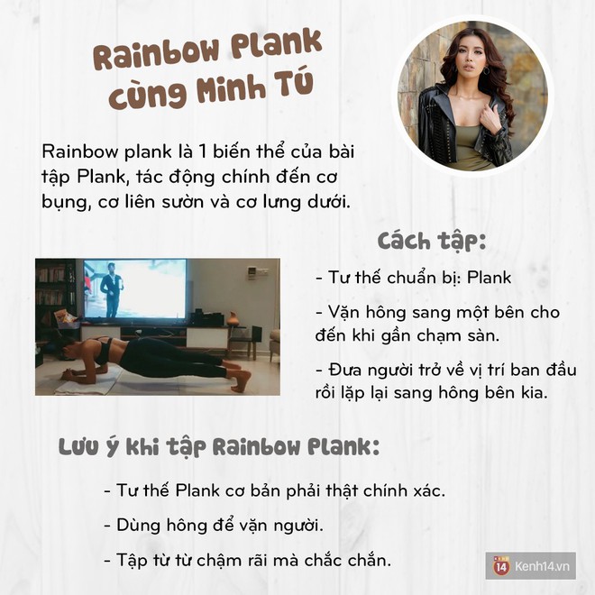 Eo thon đón hè cùng Minh Tú với bài tập Rainbow Plank - Ảnh 5.