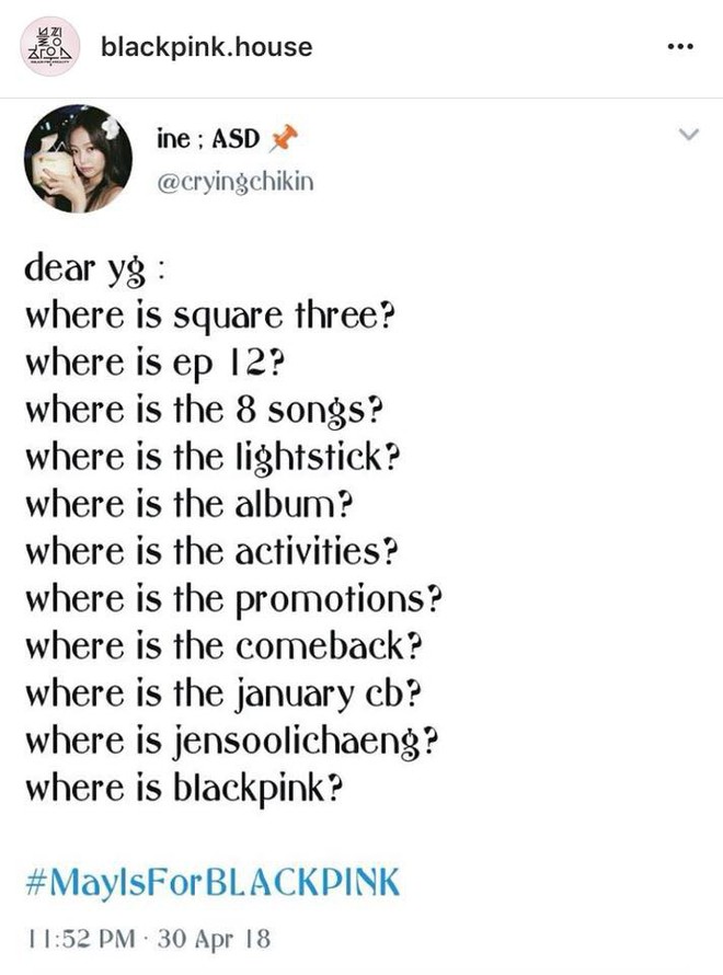 Fan tiếp tục hack Instagram để đ&ograve;i YG ra album mới cho Black Pink - Ảnh 2.