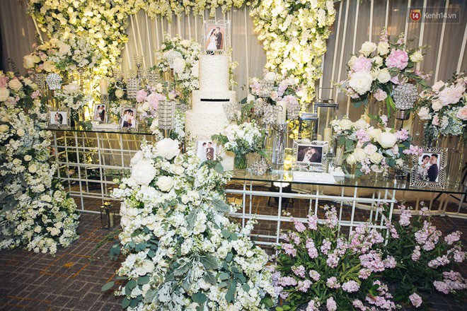 Khung cảnh sang trọng, ngập tràn sắc hoa bên trong tiệc cưới ngôn tình của Diệp Lâm Anh - Ảnh 6.