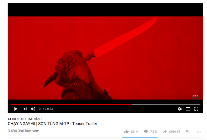 Tự ph&aacute; kỉ lục của ch&iacute;nh m&igrave;nh, teaser Chạy ngay đi của Sơn T&ugrave;ng c&aacute;n mốc 3,6 triệu view sau 4 ng&agrave;y ph&aacute;t h&agrave;nh - Ảnh 1.