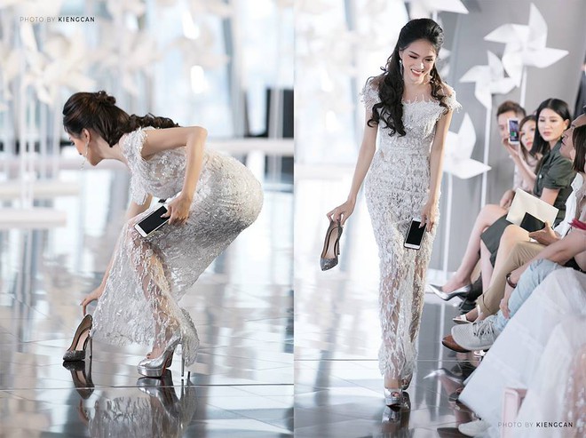 Hành động lên sàn catwalk nhặt giày Minh Tú đánh rơi của Hương Giang khiến dân mạng nức lòng - Ảnh 1.