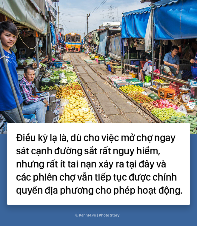 Ở Thái Lan có 1 khu chợ nằm chình ình ngay trên đường ray tàu hỏa - Ảnh 15.