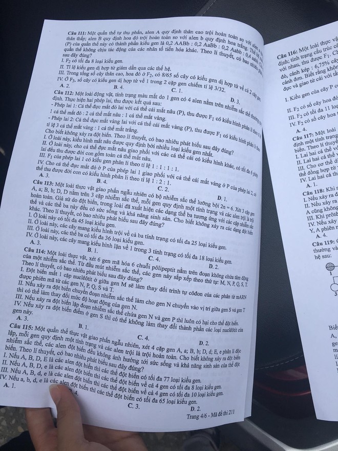 Đề thi môn Sinh học dài và khó! Thí sinh khoanh bừa vì không đủ thời gian làm bài! - Ảnh 4.