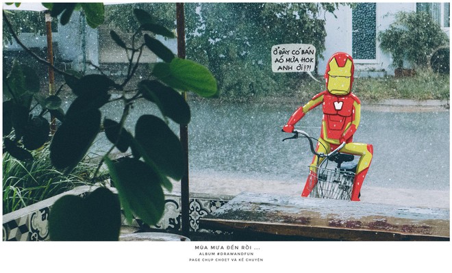 Thánh kể chuyện siêu cute: Iron man đạp xe đi mua áo mưa, Vô Diện say hello Bùi Viện - Ảnh 3.