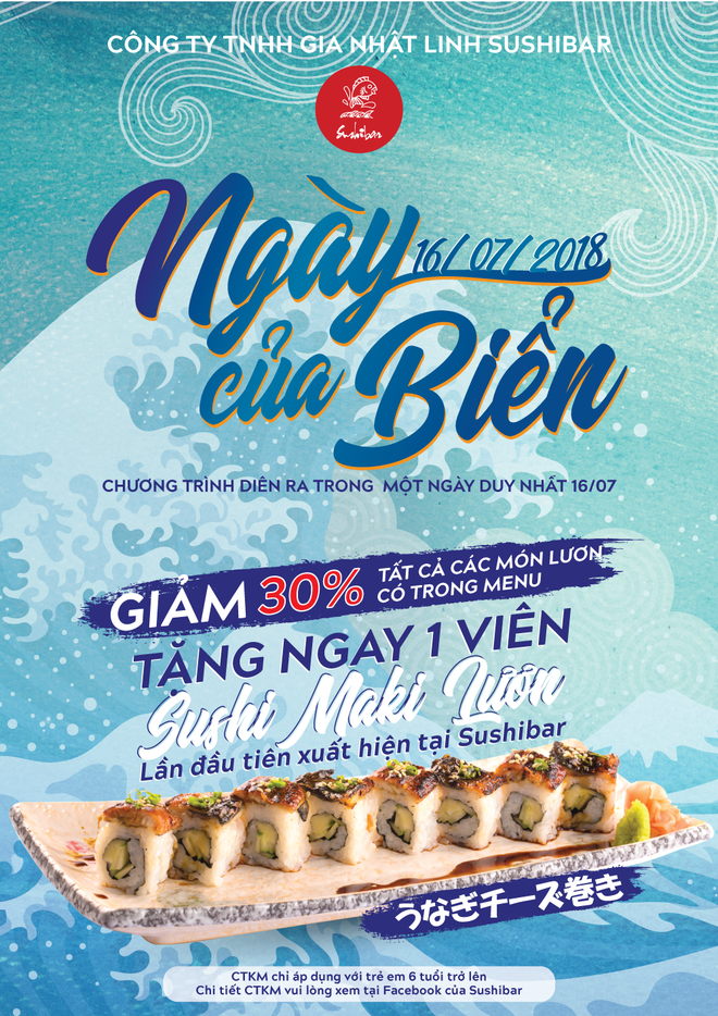 Ngập tràn ưu đãi nhân Ngày của biển tại nhà hàng Sushibar - Ảnh 1.