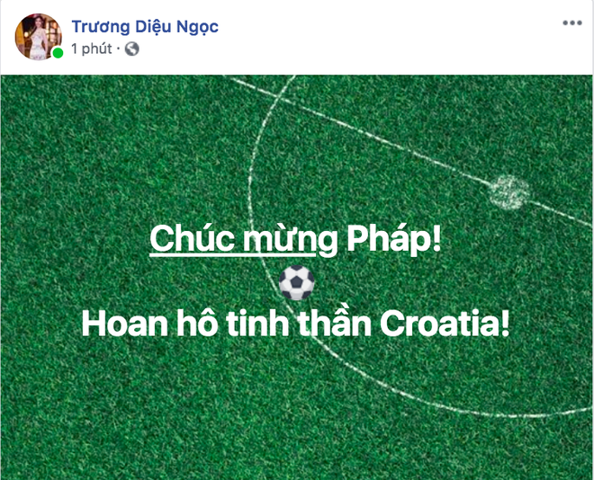 Hoa hậu Đặng Thu Thảo và dàn mỹ nhân Vbiz nói về kết quả World Cup: Chúc mừng Pháp, hoan hô tinh thần Croatia - Ảnh 2.