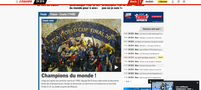 Truyền thông quốc tế khen ngợi chức vô địch World Cup 2018 của đội tuyển Pháp - Ảnh 2.