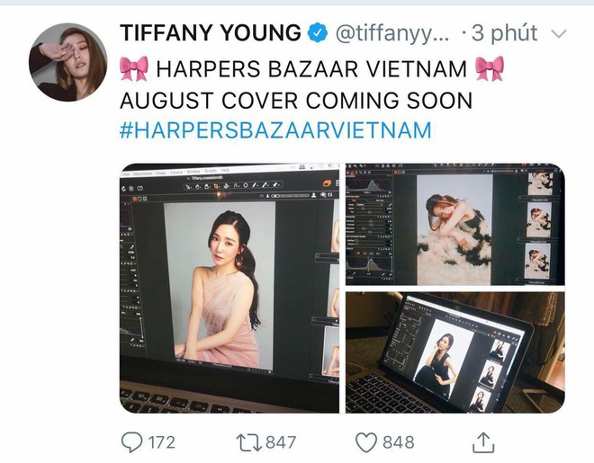 D&acirc;n t&igrave;nh n&aacute;o loạn v&igrave; Tiffany (SNSD) vừa khoe ảnh hậu trường chụp tạp ch&iacute; Việt Nam lại c&ograve;n gửi video ch&agrave;o fan - Ảnh 1.