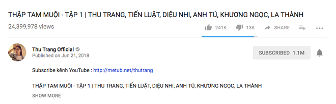 Thu Trang nhận nút vàng Youtube đầu tiên cho nghệ sĩ hài Việt Nam - Ảnh 5.