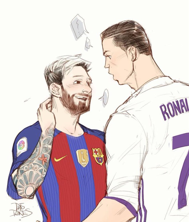 Nếu bạn là fan của 2 siêu sao bóng đá Messi và CR7, hãy xem bức tranh vẽ tuyệt đẹp về cặp đôi này. Tranh vẽ được thể hiện đầy đủ tính cách và sự tỏa sáng của 2 cầu thủ, bạn sẽ không muốn bỏ lỡ bức họa này.