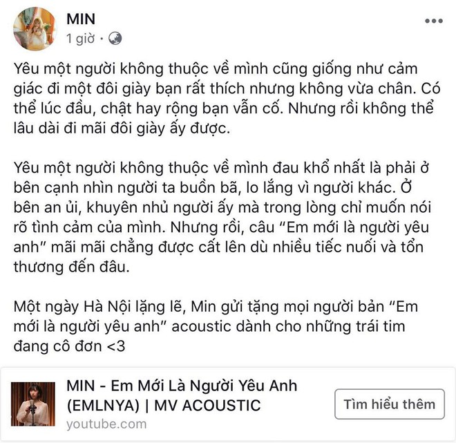 Min bất ngờ tung MV cho phiên bản Acoustic của “Em mới là người yêu anh” - Ảnh 2.