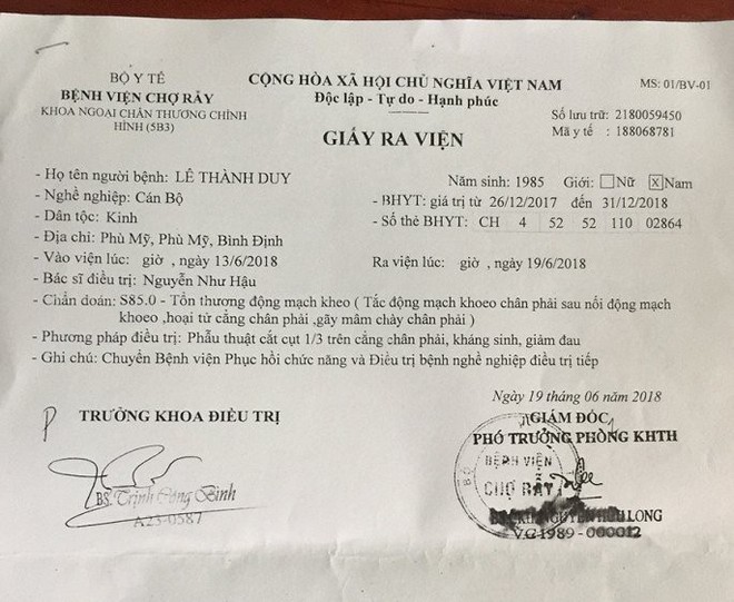 Gia đình tố bệnh viện chẩn đoán sai khiến người đàn ông ở Bình Định bị cưa chân - Ảnh 2.