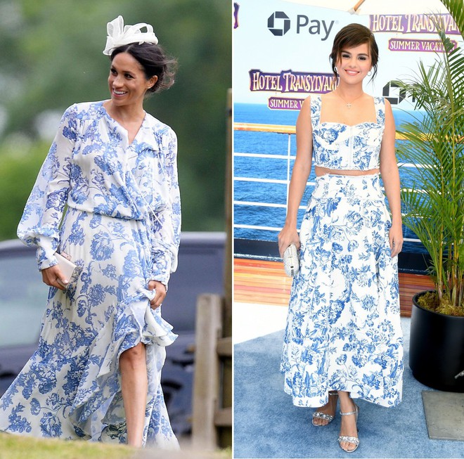 Mang cùng một kiểu họa tiết hoa nhưng chiếc váy của Công nương Meghan Markle lại đắt gấp đôi của Selena Gomez - Ảnh 4.