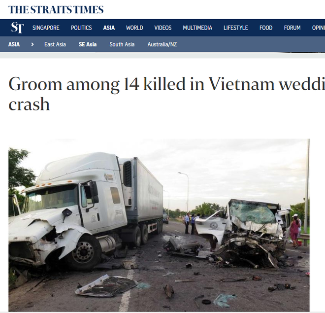 Báo nước ngoài đồng loạt đưa tin vụ chú rể và 12 người thân trong đoàn rước dâu tử vong vì tai nạn ở Bình Định - Ảnh 4.
