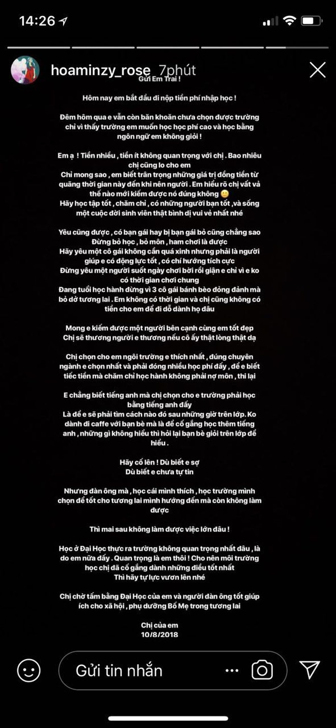 Từ tâm thư Hòa Minzy gửi em trai sắp học đại học: Nỗi lòng người thân gửi tân sinh viên đâu phải ai cũng hiểu - Ảnh 2.