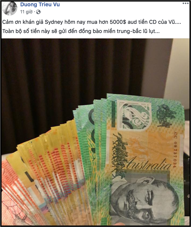 Dương Triệu Vũ ủng hộ 5000 USD tiền bán CD trong chuyến lưu diễn tại Sydney cho đồng bào vùng lũ - Ảnh 1.